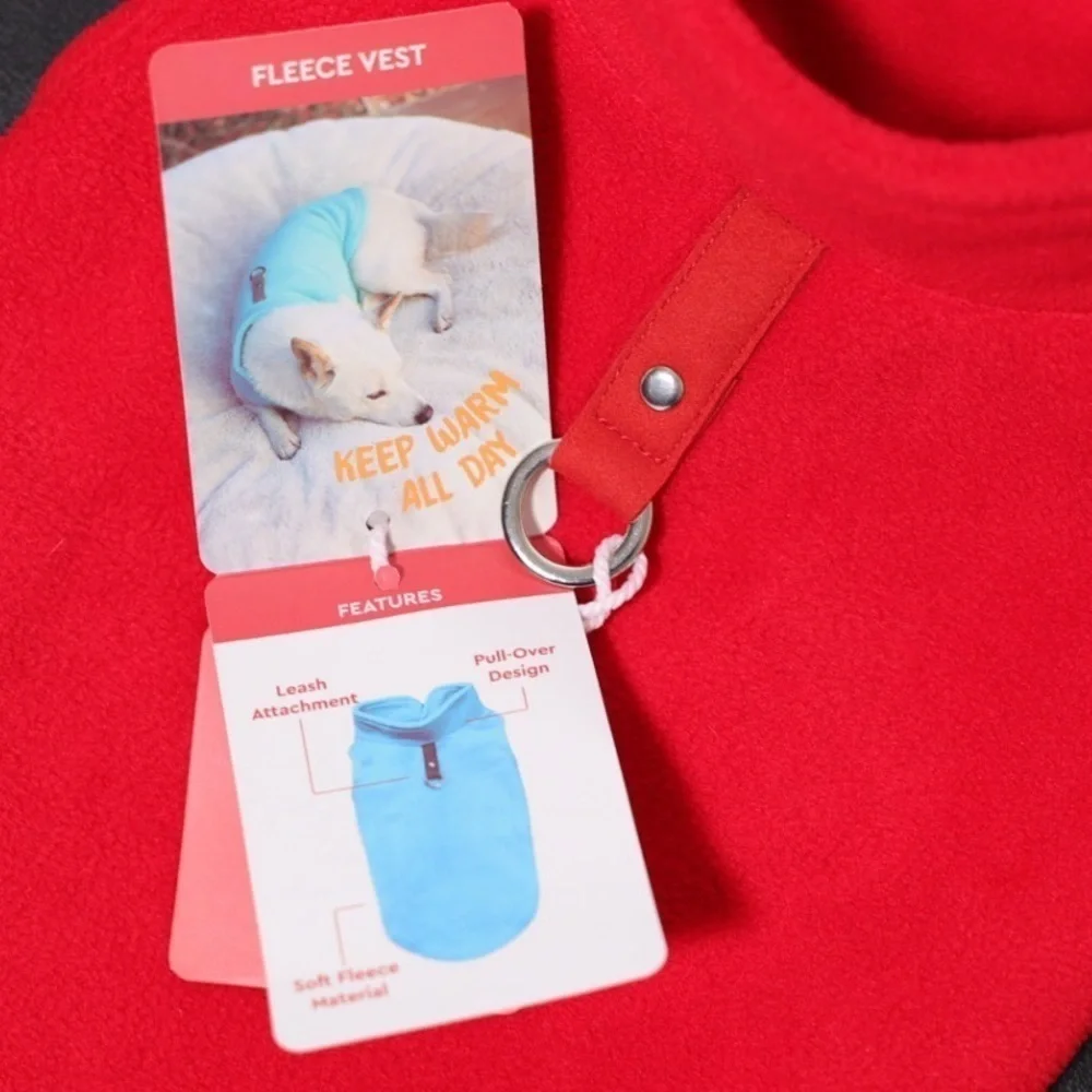 Gooby fleece red dog sweater harness for large dogs, large dog winter clothing